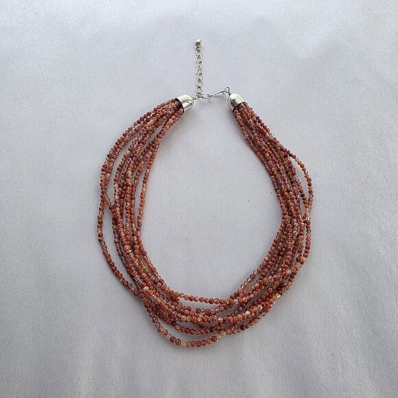 Jay King Multi 8 Strand Necklace 16" Red Agate New Western Coastal Resort - Picture 2 of 11